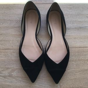 Black suede J.Crew pointy flats